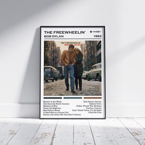 Bob Dylan Poster Print | The Freewheelin&#39; Bob Dylan Album Poster | Music Poster | Album Cover Poster | Wall Decor | Music Gift | Room Decor
