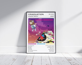 Kanye West Poster Print | Graduation Album Poster | Music Poster | Album Cover Poster | Wall Decor | Music Gift | Room Decor