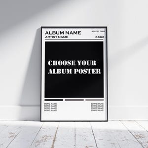 Elige tu propio póster de álbum, póster de álbum personalizado, ideas para regalos musicales, carátula de álbum personalizada, póster de lista de canciones