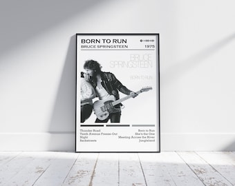 Bruce Springsteen Poster Print | Born To Run Album Poster | Music Poster | Album Cover Poster | Wall Decor | Music Gift | Room Decor