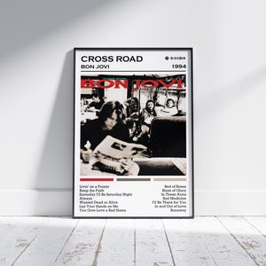 Plakat Bon Jovi | Plakat z albumu Cross Road | Plakat muzyczny | Plakat z okładką albumu | Dekoracja ścienna | Prezent muzyczny | Dekoracja pokoju