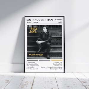 Billy Joel Poster Print | An Innocent Man Album Poster | Music Poster | Album Cover Poster | Wall Decor | Music Gift | Room Decor