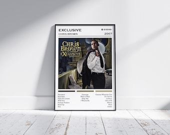 Póster de la portada del álbum "Exclusivo" de Chris Brown / Arte mural musical