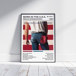 Bruce Springsteen Poster Print | Born In The U.S.A Album Poster | Music Poster | Album Cover Poster | Wall Decor | Music Gift | Room Decor