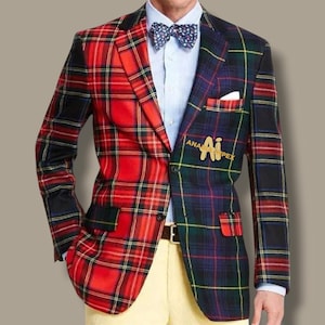 Scottish Men&#39;s Tartan Kilt Jacket Modern Tartan Wedding Highland Kilt Jacket Customized Tartan Jacket For Men