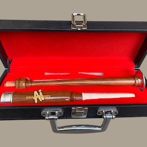 Great Highland Bagpipe Practice Chanter - Handcrafted Professional Practice Chanter With 2 Reeds For Beginners - Chanter With Case
