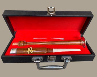 Rosewood Bagpipe Practice Chanter: Handcrafted Beginner Instrument with Reeds