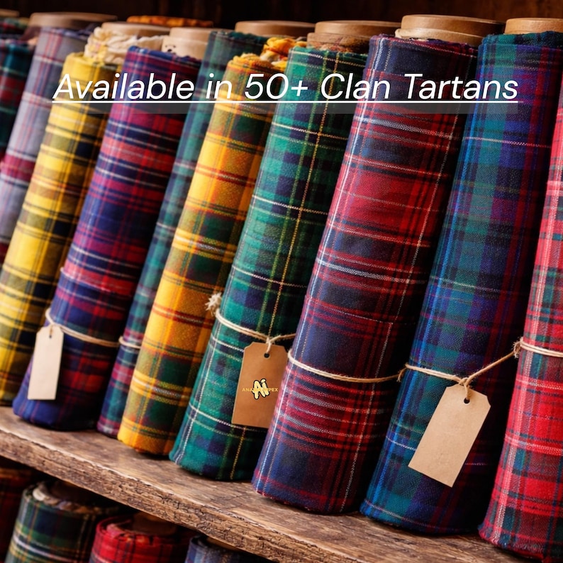 Scottish Tartan Fabric by the Yard Acrylic Wool Blend 54" Wide Cloth ...