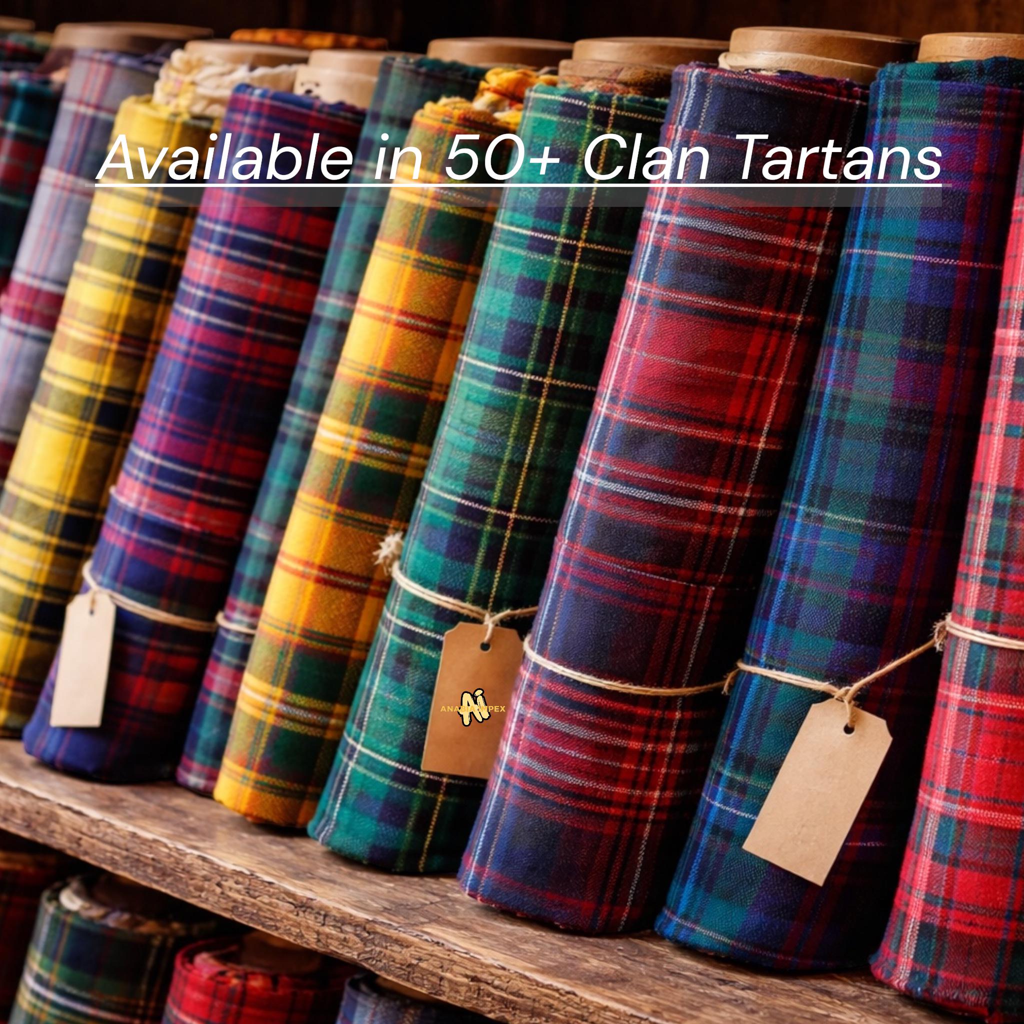 Scottish Tartan Fabric by the Yard Acrylic Wool Blend 54" Wide Cloth ...