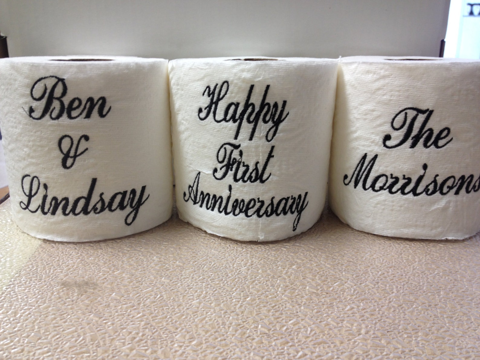 Personalized Embroidered 3pc Toilet Paper for Wedding Hostess - Etsy
