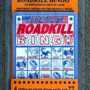 Juego educativo de viaje American Roadkill Bingo