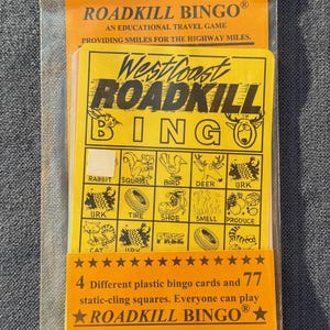 Jeu éducatif de voyage West Coast Roadkill Bingo