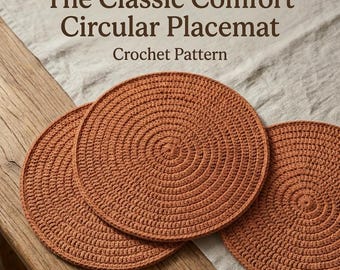 Crochet Placemat Pattern | Crochet Round Placemat | Classic Comfort Circular Placemat Crochet Pattern | Beginner Crochet Pattern |  PDF