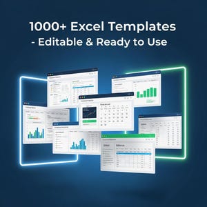 1000+ Excel Templates Mega Bundle | Editable and Resell-Ready | Budget, Invoice, Calendar & More