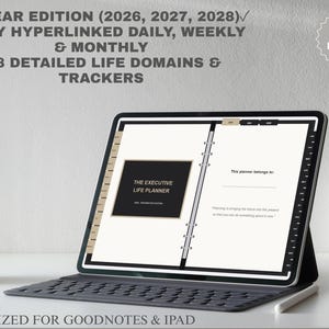 Agenda Digital Executiva de 3 Anos | Organizador de Vida Goodnotes 2026-2028 (Download Digital)