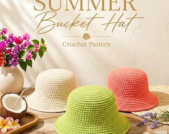 Modèle de chapeau bob au crochet | Modèle de chapeau d'été | Bonnet au crochet pour débutant | Bonnet facile au crochet | Bonnet d'été au crochet | Cadeau au crochet | PDF