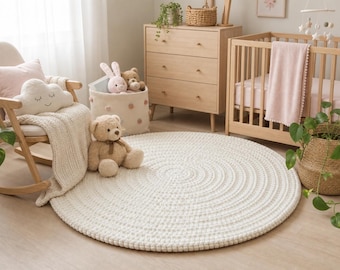 Patrón de alfombra de ganchillo / Alfombra redonda acogedora con forma de nube / El mejor patrón de ganchillo / Patrón de ganchillo DIY / Ganchillo para principiantes / Alfombra de ganchillo / Regalo de ganchillo