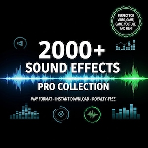 2000+ Sound Effects Pro Collection | WAV Format | Royalty-Free | Instant Download | For YouTube, Video, Film, Podcast, Game