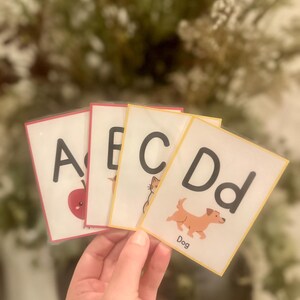 Cartes mémoire alphabet pour enfants - Cartes mémoire ABC plastifiées