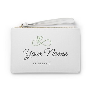 Personalisierte Brautjungfer Clutch Bag, Benutzerdefiniertes Hochzeitszubehör, Geschenk für Braut, Brautparty Tote, Brautpartygeschenk, elegante Geldbörse