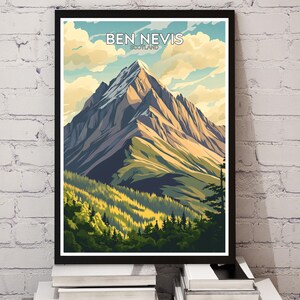 Ben Nevis Scotland Poster: Minimalist Highland Mountain Art Print