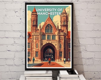 University of Manchester Print: UK Landmark Poster