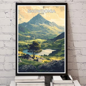 Snowdonia National Park Poster: UK Mountain Landscape Art