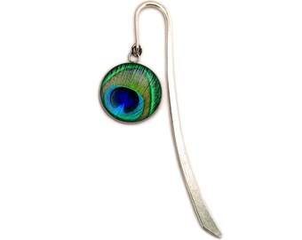 Peacock bookmark, bohemian, metal, glass, jewelry, vintage, woman, book, gift, christmas, handmade, original