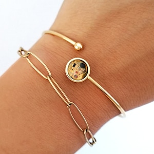 Bracelet rush, Klimt, the kiss, gold, silver, woman, stainless steel, yellow, women jewelry