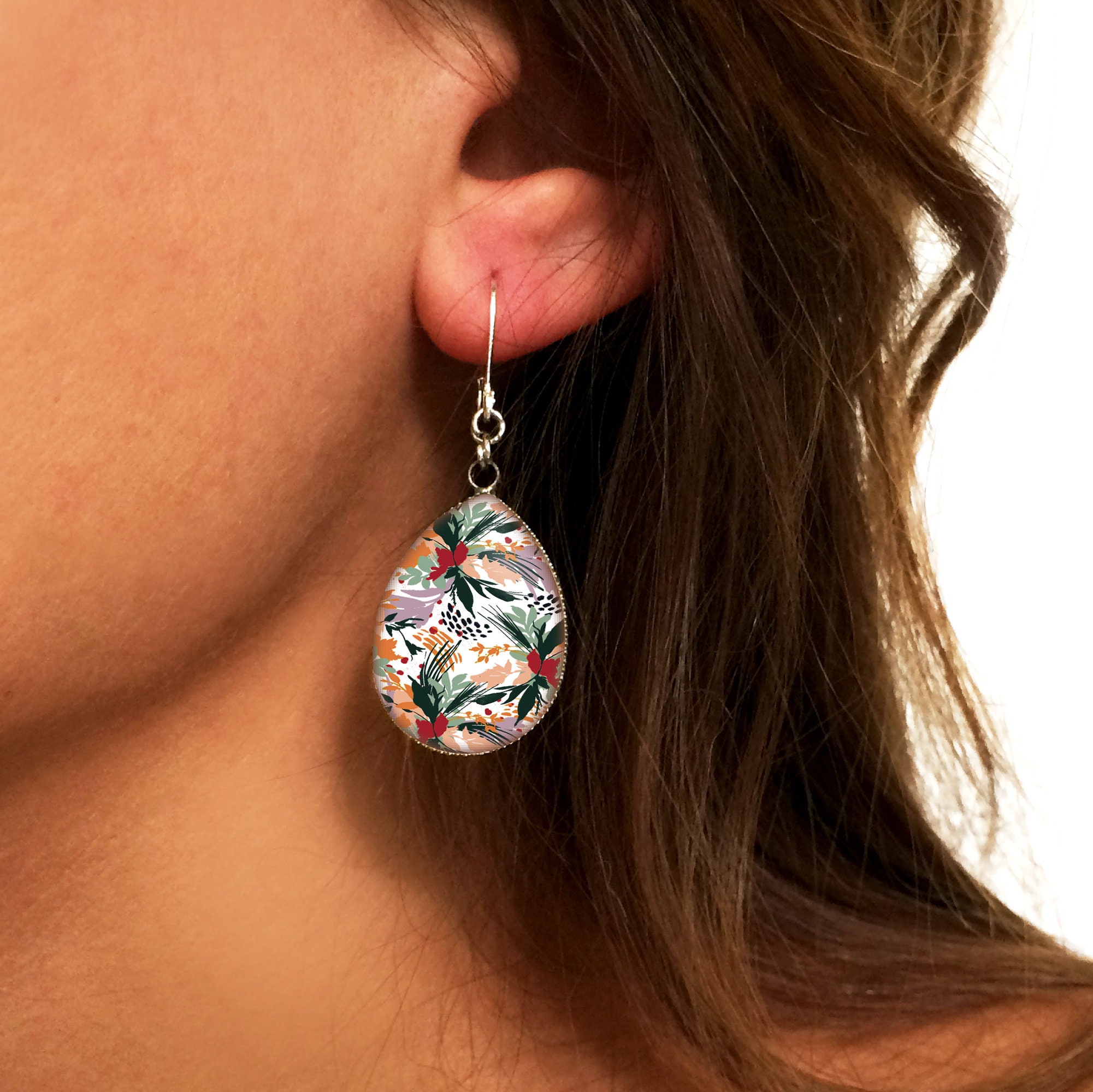 Orecchini Pendenti Floreali Boho Nero – Grandi Gocce A Fiore Vuoto In Lega – Gioielli Statement Per Donne
