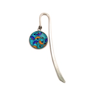 Flower bookmark, african wax, jewelry, vintage, book, gift, christmas, handmade, original