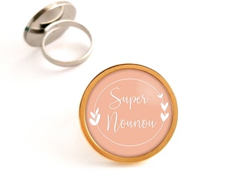 Customizable ring, woman, gold, silver, stainless steel, glass, first name, message, personalized jewelry, personalized gift