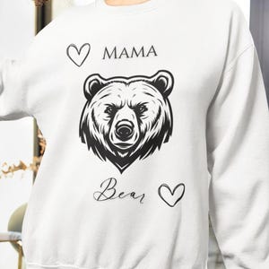 Mama Bear-sweater, cosy mom ronde hals