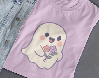 Kawaii Ghost T-Shirt | Pastel Halloween Graphic Tee