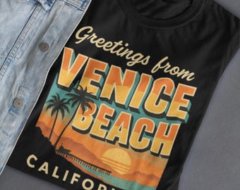 Venice Beach California Graphic Tee for Women 70s Womens Clothing
