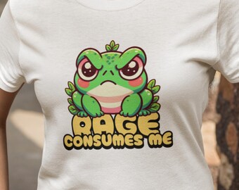 Camiseta Rage Consumes Me Angry Frog: Camiseta Kawaii Frogcore