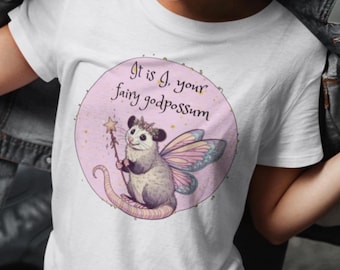 Funny Fairy Godpossum Graphic Tee, Whimsical Animal Shirt