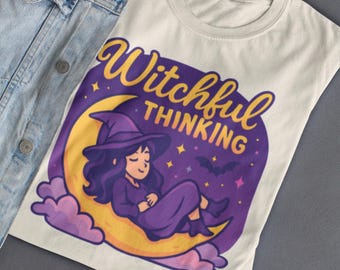Kawaii Witch Graphic Tee: Spooky Season Comfort Colors Shirt