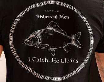 Camiseta "Pescadores de Hombres": Camiseta cristiana de pesca, regalo con versículo bíblico