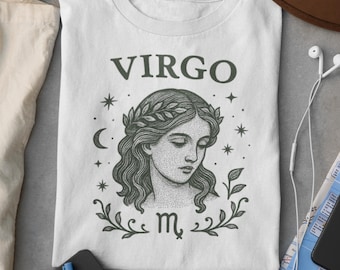 Virgo Zodiac Comfort Colors Shirt: Maiden & Earth Graphic Tee