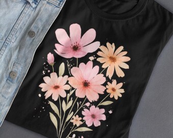 Watercolor Wildflower Bouquet Shirt: Cottagecore Floral Tee