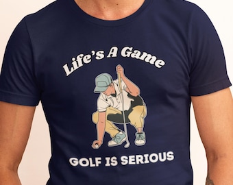 Funny Golf T-Shirt: Retro Golfer Squatting Tee - Golf Lover Gift