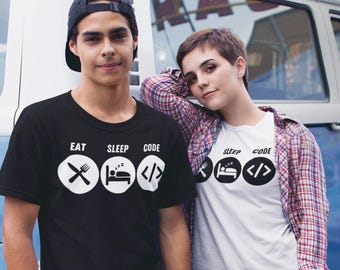 Eat Sleep Code Unisex Tee - Programmer Coder Gift