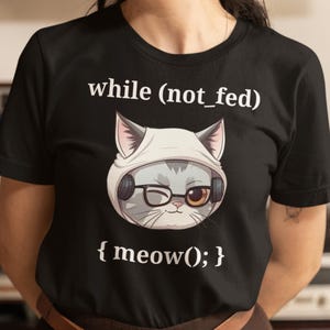 Funny Cat Coding T-Shirt: Programmer Humor, Geeky Coder Gift