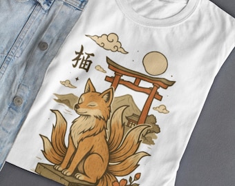Stampa artistica Kitsune Fox Spirit: maglietta con mitologia giapponese