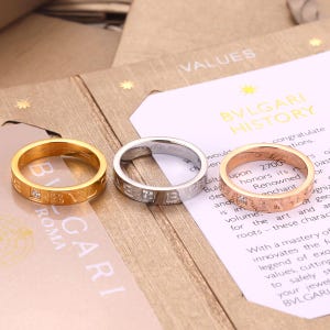 High quality 925 silver electroplated 18K gold women's simple letter ring, diamond ring, wife's gift, stackable ring set