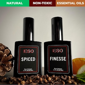 Spiced + Finesse – Natural Cologne Gift Set for Him – Cool Mint & Warm Spice – Clean, Non-Toxic Scents He’ll Love