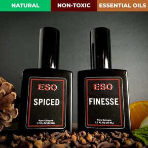 Spiced + Finesse – Clean, Non-Toxic Cologne Bundle for Men – Crisp Coolness & Bold Spice – Natural Everyday Fragrance Set