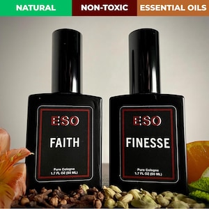 Faith + Finesse – Natural Cologne Gift Set for Him – Bright Citrus & Cool Mint – Clean, Non-Toxic Scents He’ll Love