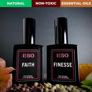 Faith + Finesse – Clean, Non-Toxic Cologne Bundle for Men – Bright Citrus & Cool Spice – Natural Everyday Fragrance Set